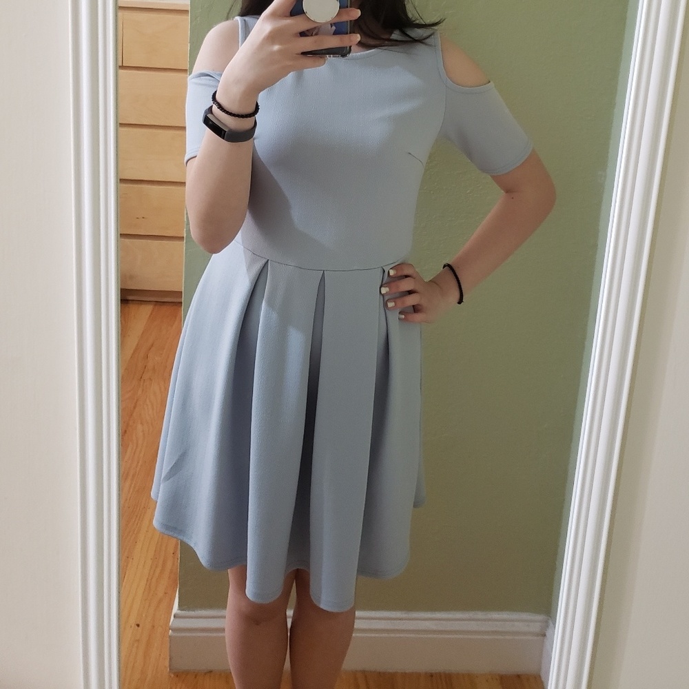 light blue dress